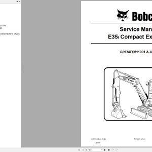 Bobcat Compact Excavator E35i Service Manual 6990761 2020