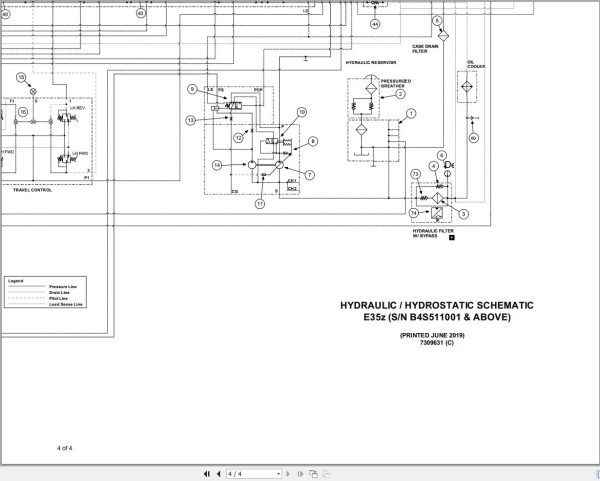 Bobcat Compact Excavator E35z Hydraulic Schematic 1