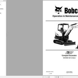 Bobcat Compact Excavator E37 Operation and Maintenance Manual 7362437 2020