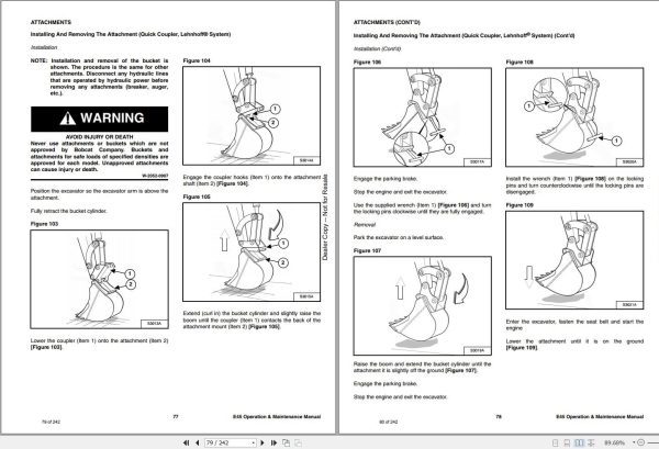 Bobcat Compact Excavator E45 Operation and Maintenance Manual 2020 1