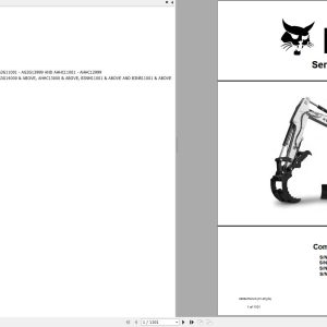 Bobcat Compact Excavator E45 Service Manual 6989437 2020