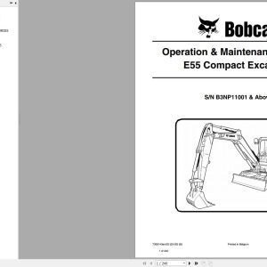 Bobcat Compact Excavator E55 Operation and Maintenance Manual 2020