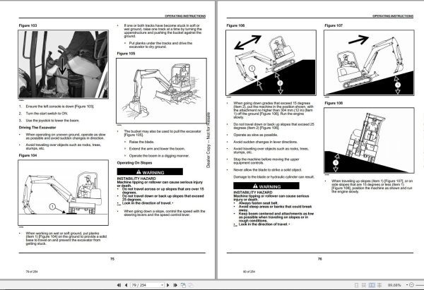 Bobcat Compact Excavator E60 Operation and Maintenance Manual 7407586 2021 1