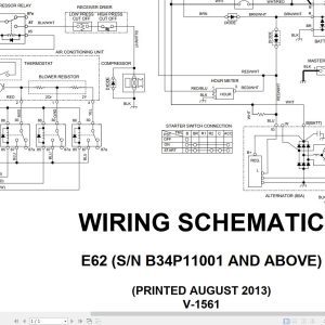 Bobcat Compact Excavator E62 Hydraulic and Electric Schematic