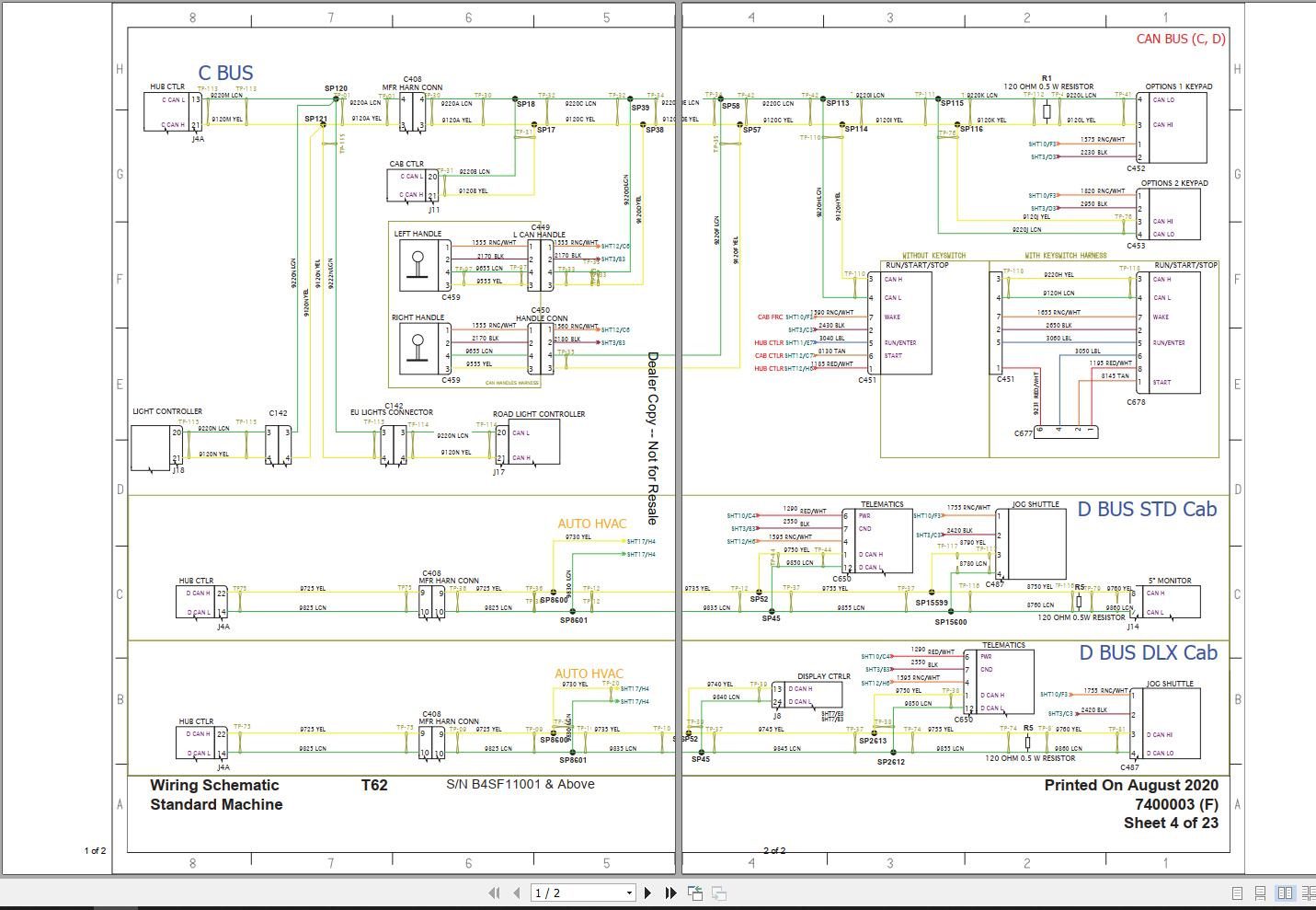 Bobcat Compact Track Loader T62 Electric and Hydraulic Schematic