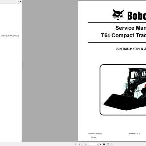 Bobcat Compact Track Loader T64 Service Manual 7353165 2020