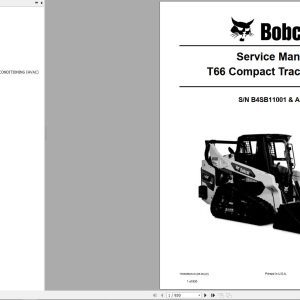Bobcat Compact Track Loader T66 Service Manual 2020