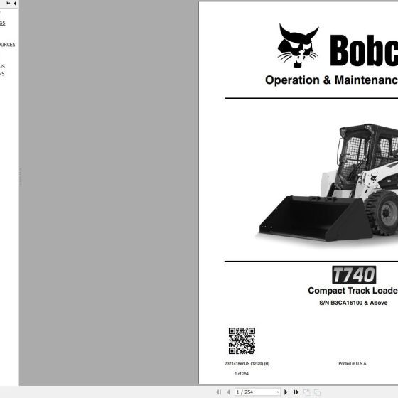 Bobcat Compact Track Loader T770 Operation and Maintenance Manual 2020