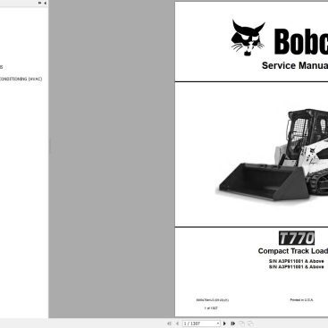 Bobcat Compact Track Loader T770 Operation and Maintenance Manual 2020