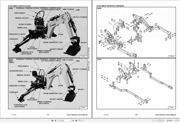 Bobcat Compact Tractor Backhoe BH66 BH76 BH86 BH86 5 Service Manual 7376989 06.2020 1