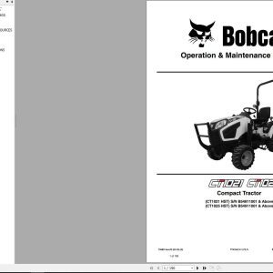 Bobcat Compact Tractor CT1021 CT1025 Operation and Maintenance Manual 2020