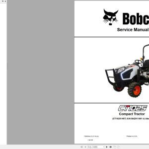 Bobcat Compact Tractor CT1025 Service Manual