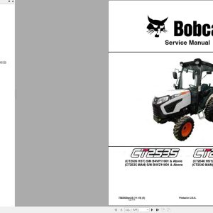 Bobcat Compact Tractor CT2535 CT2540 Service Manual 7392929 2019