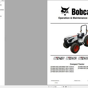 Bobcat Compact Tractor CT4045 CT4050 CT4055 CT4058 Operation and Maintenance Manual 7372752 2020 1