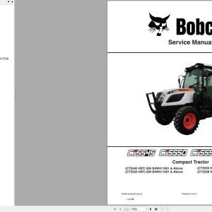 Bobcat Compact Tractor CT5545 CT5550 CT5555 CT5558 Service Manual 7372814 2020