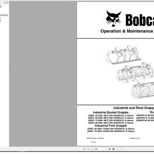 Bobcat Industrial Bucket Grapple 62 to 82 Operation and Maintenance Manual 6987210 11.2020