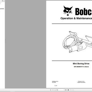 Bobcat Mini Boring Drive Operation and Maintenance Manual 6903826 07.2020