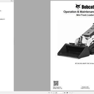 Bobcat Mini Track Loader MT100 Operation and Maintenance Manual 7408141 2020