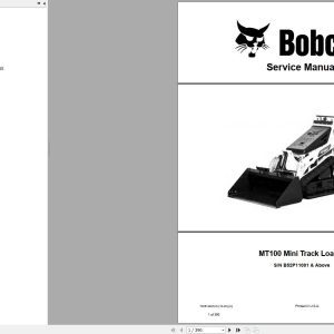 Bobcat Mini Track Loader MT100 Service Manual 7408142 2020