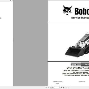 Bobcat Mini Track Loader MT52 MT55 Service Manual 6986859 2020