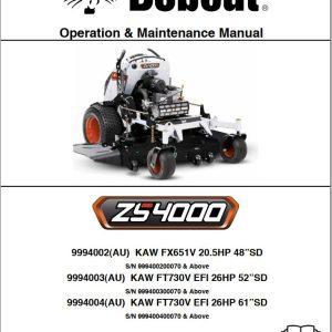 Bobcat Mower ZS4000 Operation and Maintenance Manual 2020