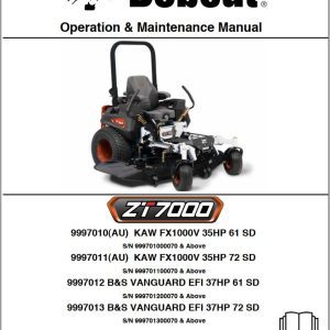 Bobcat Mower ZT7000 Operation and Maintenance Manual 4178816 2020