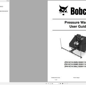 Bobcat Pressure Washer PW KC19 250S 250M 250L User Guide 7420569 07.2020