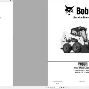 Bobcat Skid Steer Loader S530 Service Manual 2020