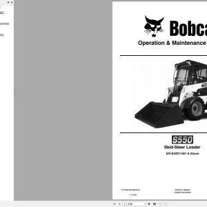 Bobcat Skid Steer Loader S550 Operation and Maintenance Manual 7417390 2020
