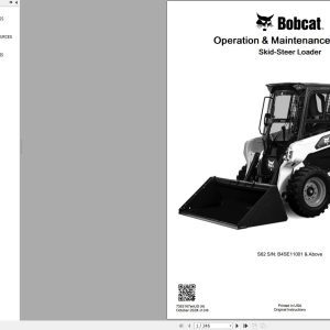 Bobcat Skid Steer Loader S62 Operation and Maintenance Manual 7353167 2020