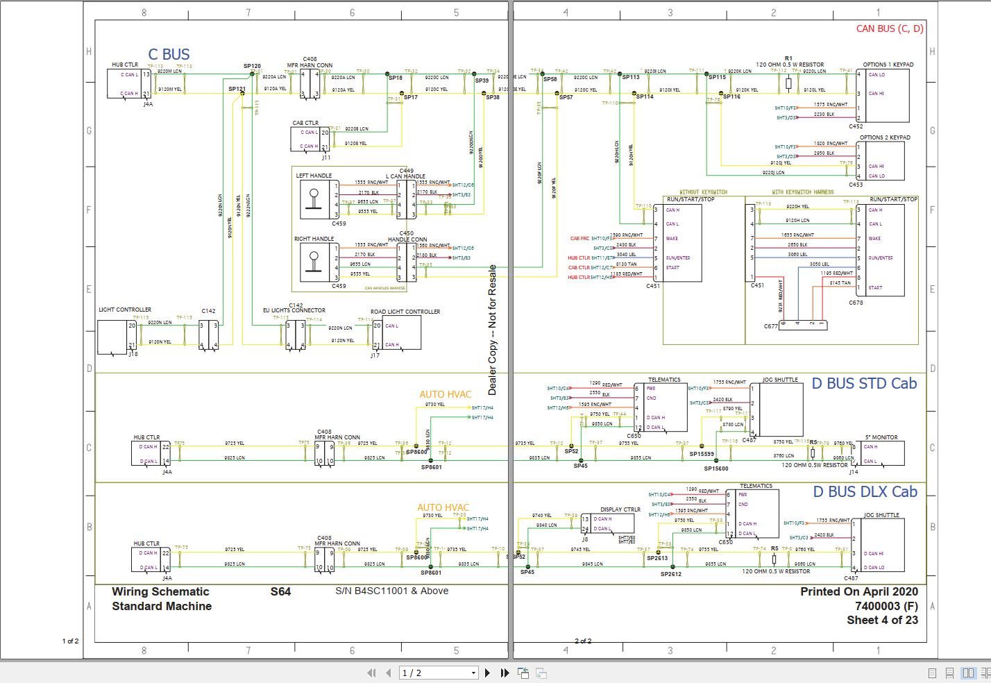 Bobcat SkidSteer Loader S64 Electric, Hydraulic Schematic