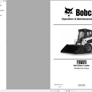 Bobcat Skid Steer Loader S770 Operation and Maintenance Manual 2020
