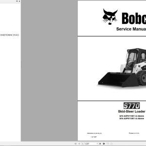 Bobcat Skid Steer Loader S770 Service Manual 6989468 2020