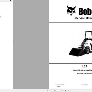 Bobcat Small Articulated Loader L23 Service Manual 7389393 2020