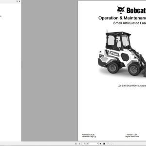 Bobcat Small Articulated Loader L28 Operation and Maintenance Manual 7389399 2020