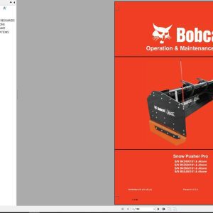 Bobcat Snow Pusher Pro Operation and Maintenance Manual 7393096 07.2020