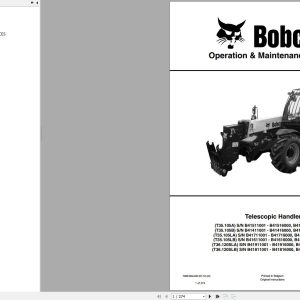 Bobcat Telescopic Handler T35105 T36120SL Operation and Maintenance Manual 2019
