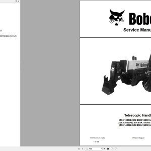 Bobcat Telescopic Handler T35130S T35140S Service Manual 7283375 2019