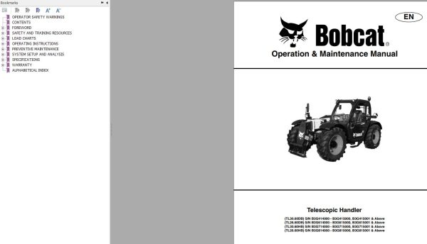 Bobcat Telescopic Handler TL2660 TL3060 Operation and Maintenance Manua