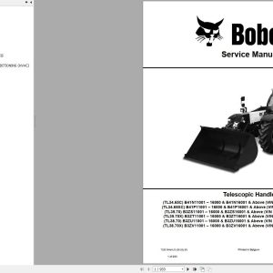 Bobcat Telescopic Handler TL3465 TL3570 TL3870 Service Manual 7283184 2020