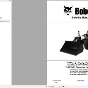 Bobcat Telescopic Handler TL3870 Service Manual 7311032 2020
