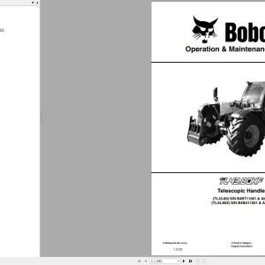 Bobcat Telescopic Handler TL4380 Operation and Maintenance Manual