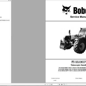 Bobcat Telescopic Handler TL4380 Service Manual 2020