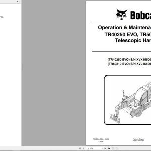 Bobcat Telescopic Handler TR40250 TR50210 EVO Operation and Maintenance Manual 7285033 2020
