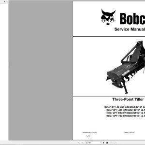 Bobcat Three Point Tiller 3PT48 to 3PT72 Service Manual 7383804 12.2020