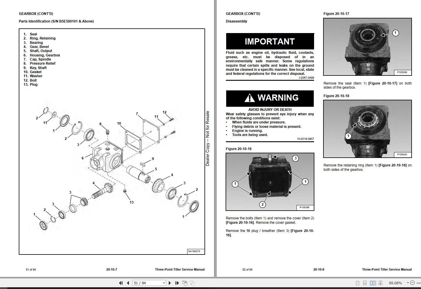 Bobcat ThreePoint Tiller 3PT48 to 3PT72 Service Manual 7383804 12.2020