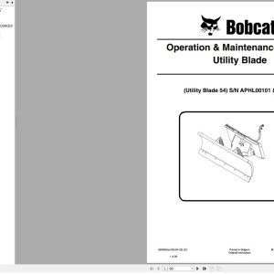 Bobcat Utility Blade 54 Operation and Maintenance Manual 6990065 04.2020