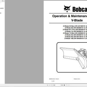 Bobcat V Blade 60 to 108 Operation and Maintenance Manual 6902081 11.2020