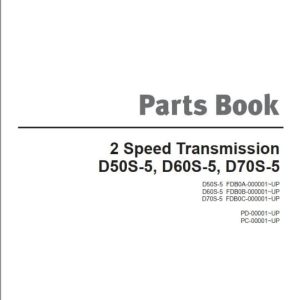 Doosan 2 Speed Transmission D50S 5 D60S 5 D70S 5 Parts Book SB1100E23 1 1