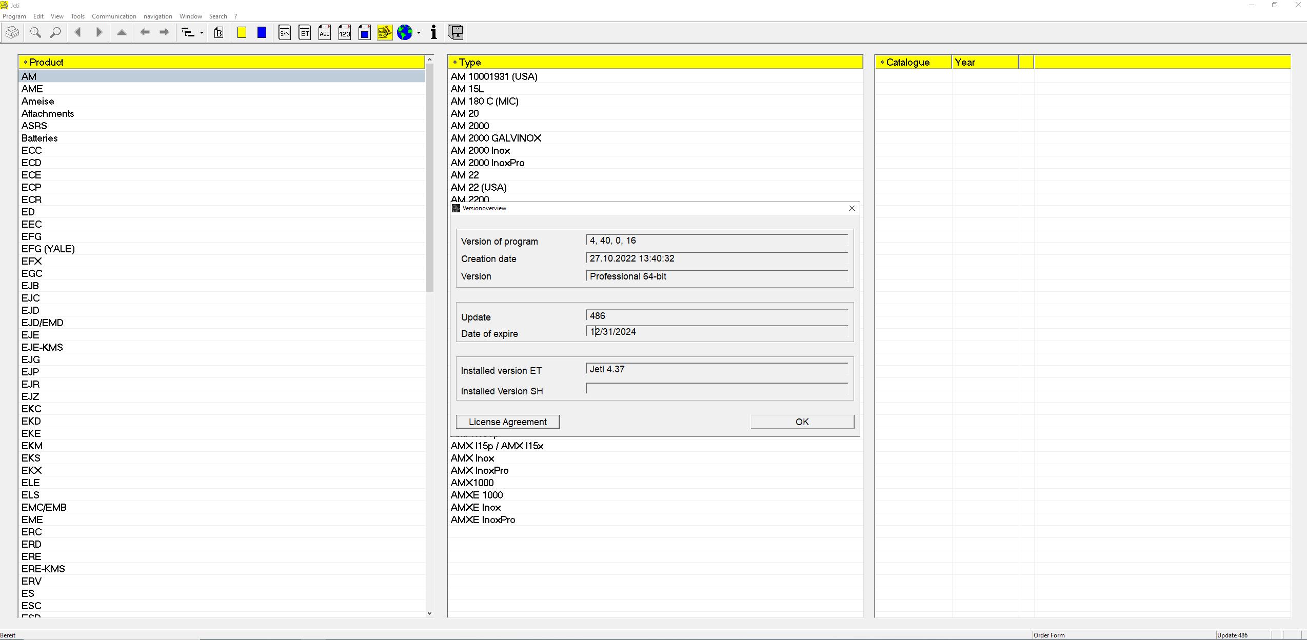 JUNGHEINRICH JETI ForkLift ET v4.37 Updated 486 12.2022 Spare Parts Catalog 1